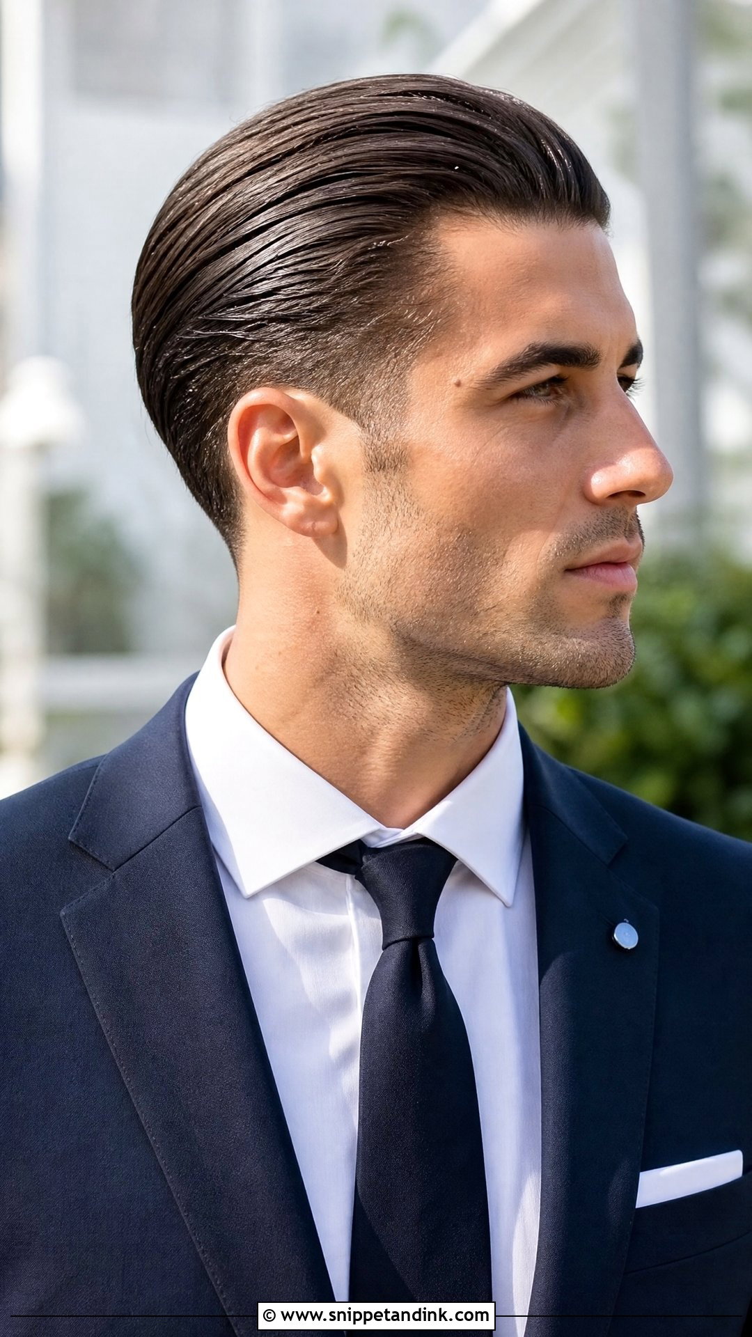 Slick Back Groom Wedding Hairstyle - Snippet and Ink - 15 Groom Wedding Hairstyle Men Ideas