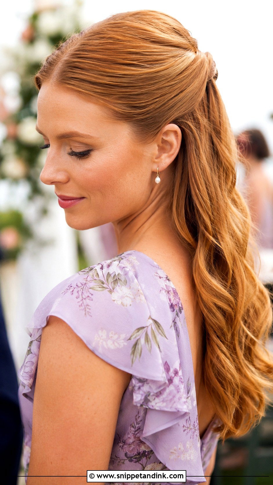 Slick Back Half Up Hair For Wedding Guest - Snippet and Ink - 15 Slick Back Wedding Guest Hair Ideas