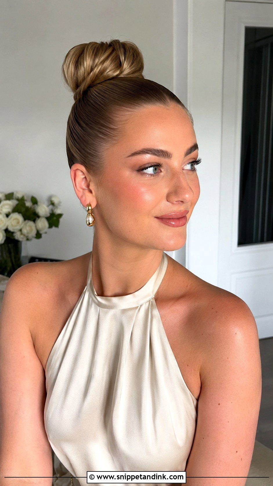 Slick Back High Bun Bridesmaid Hairstyle - Snippet and Ink - 20 Bridesmaid Hairstyles Slick Back