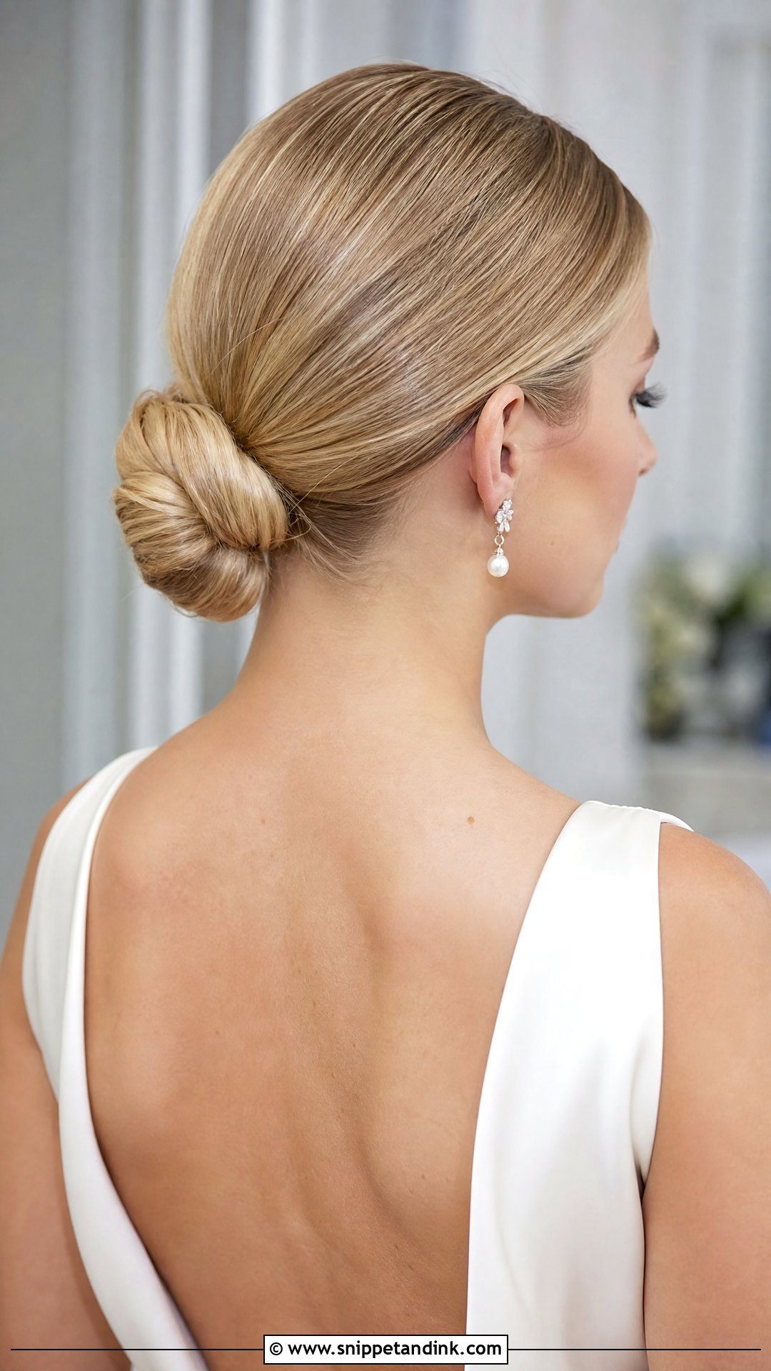 Slick Back Low Bun Wedding Hairstyle - Snippet and Ink - 20 Slick Back Updo Wedding Hairstyles