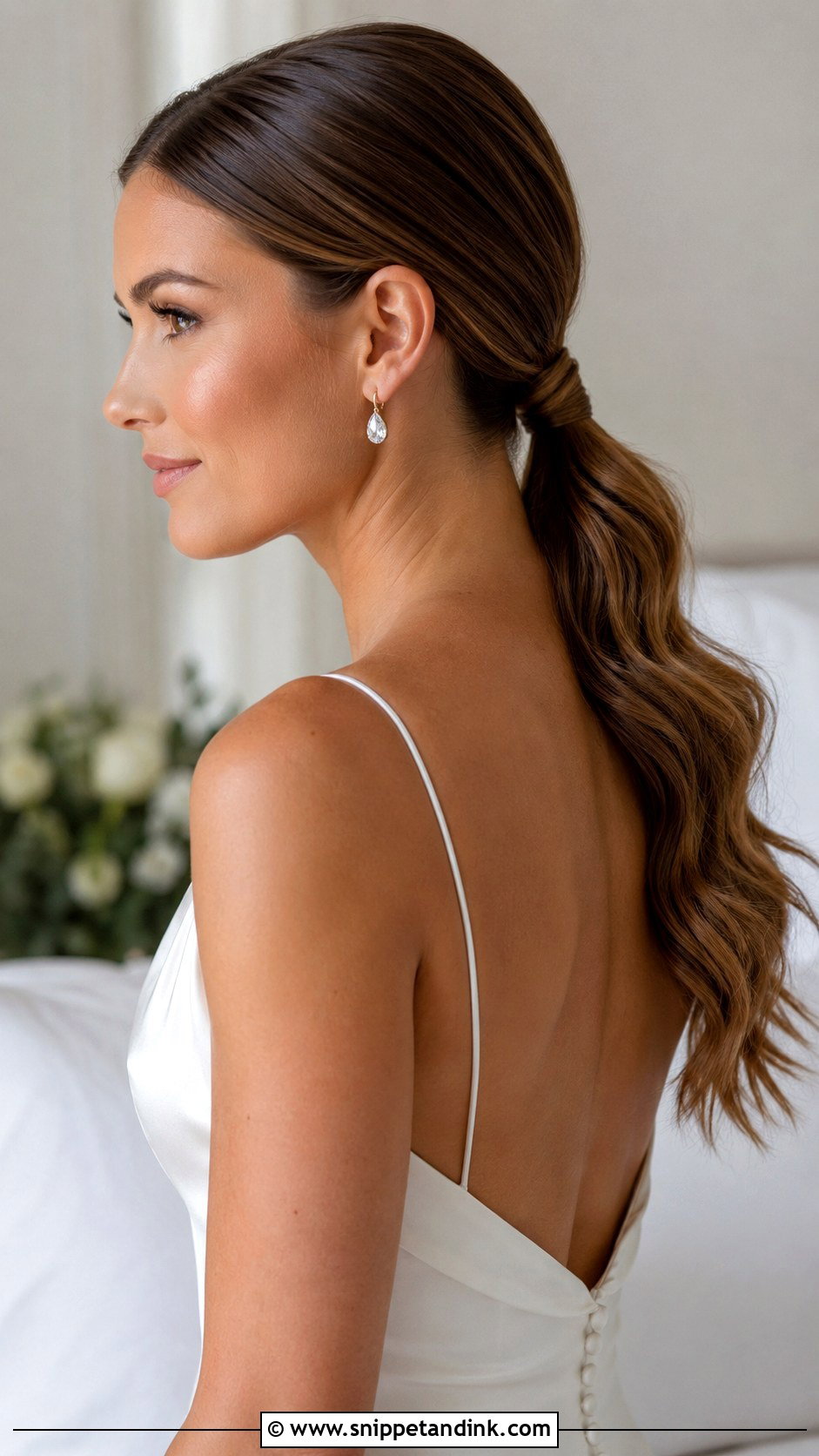 Slick Back Low Ponytail For Wedding - Snippet and Ink - 15 Slick Back Hairstyles for Wedding
