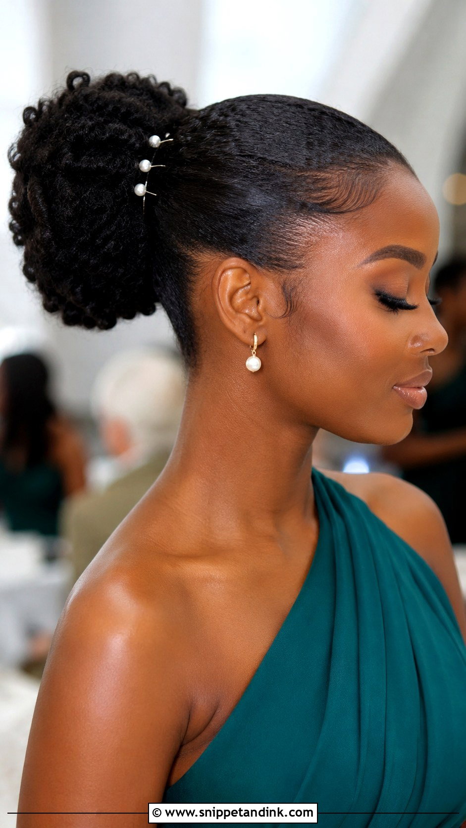 Slick Back Natural Hair Bun Bridesmaid Hairstyle - Snippet and Ink - 20 Bridesmaid Hairstyles Slick Back