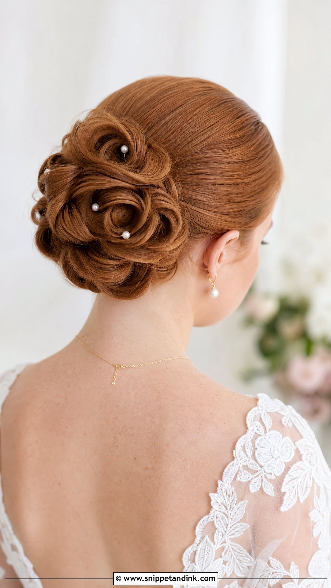 Slick Back Rosette Bun Wedding Hairstyle - Snippet and Ink - 20 Slick Back Updo Wedding Hairstyles