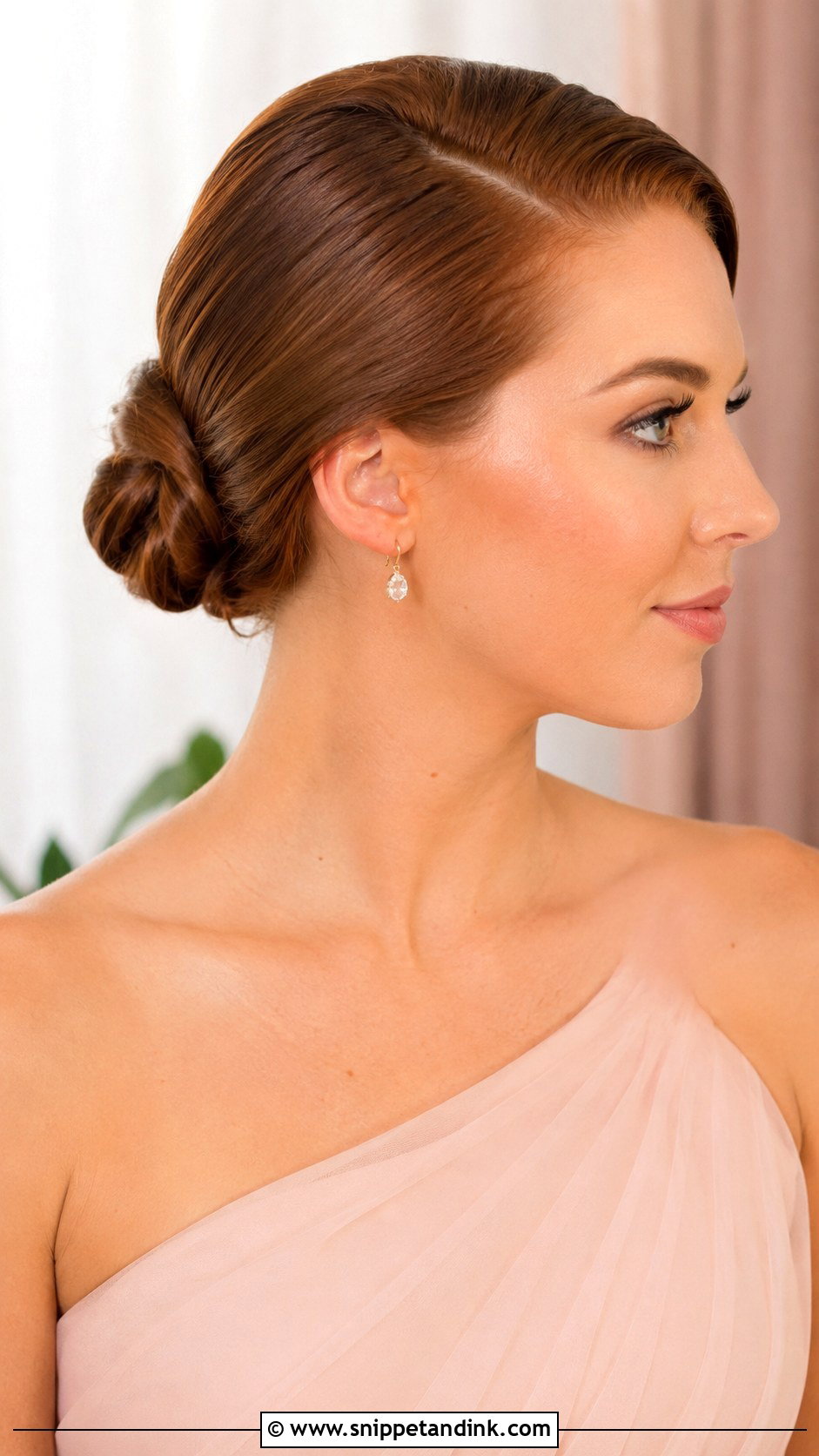 Slick Back Side Part Bun Bridesmaid Hairstyle - Snippet and Ink - 20 Bridesmaid Hairstyles Slick Back