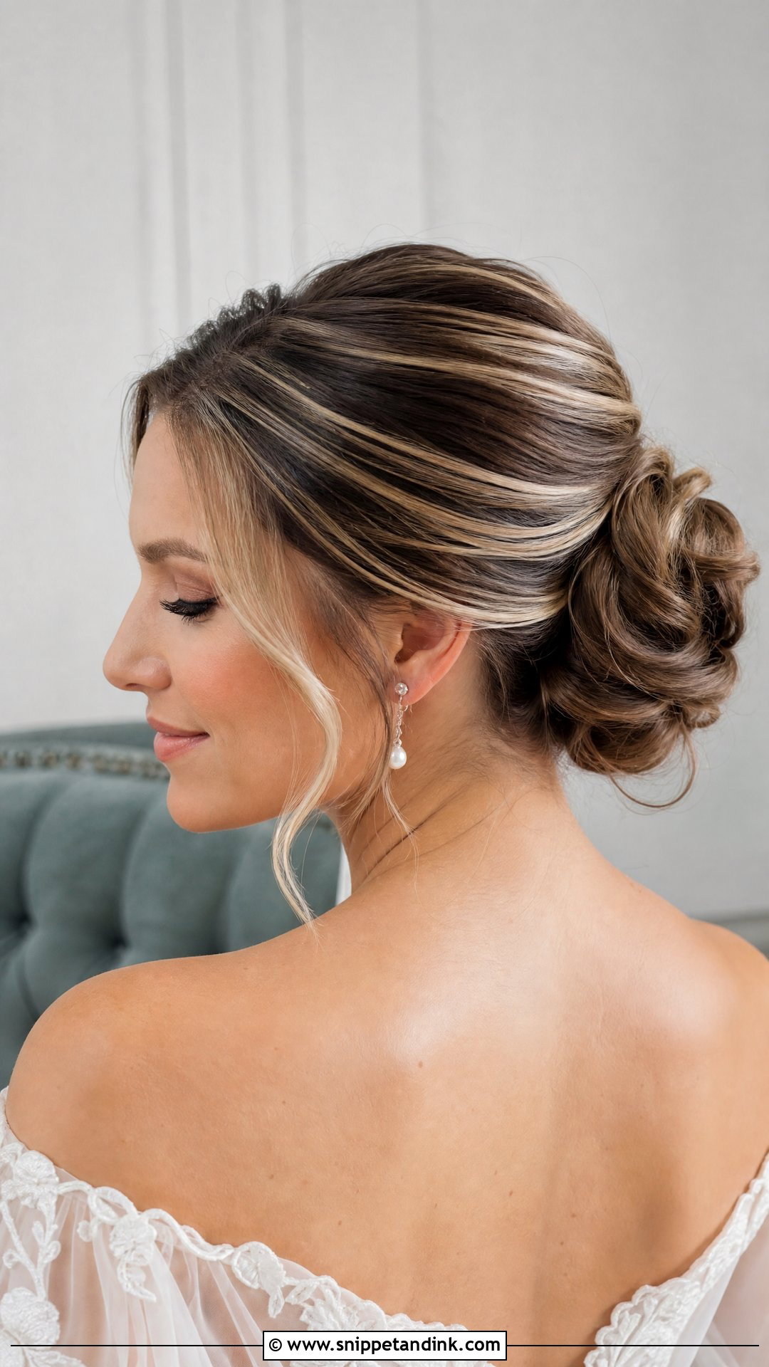 Slick Back Textured Bun Wedding Hairstyle - Snippet and Ink - 20 Slick Back Updo Wedding Hairstyles