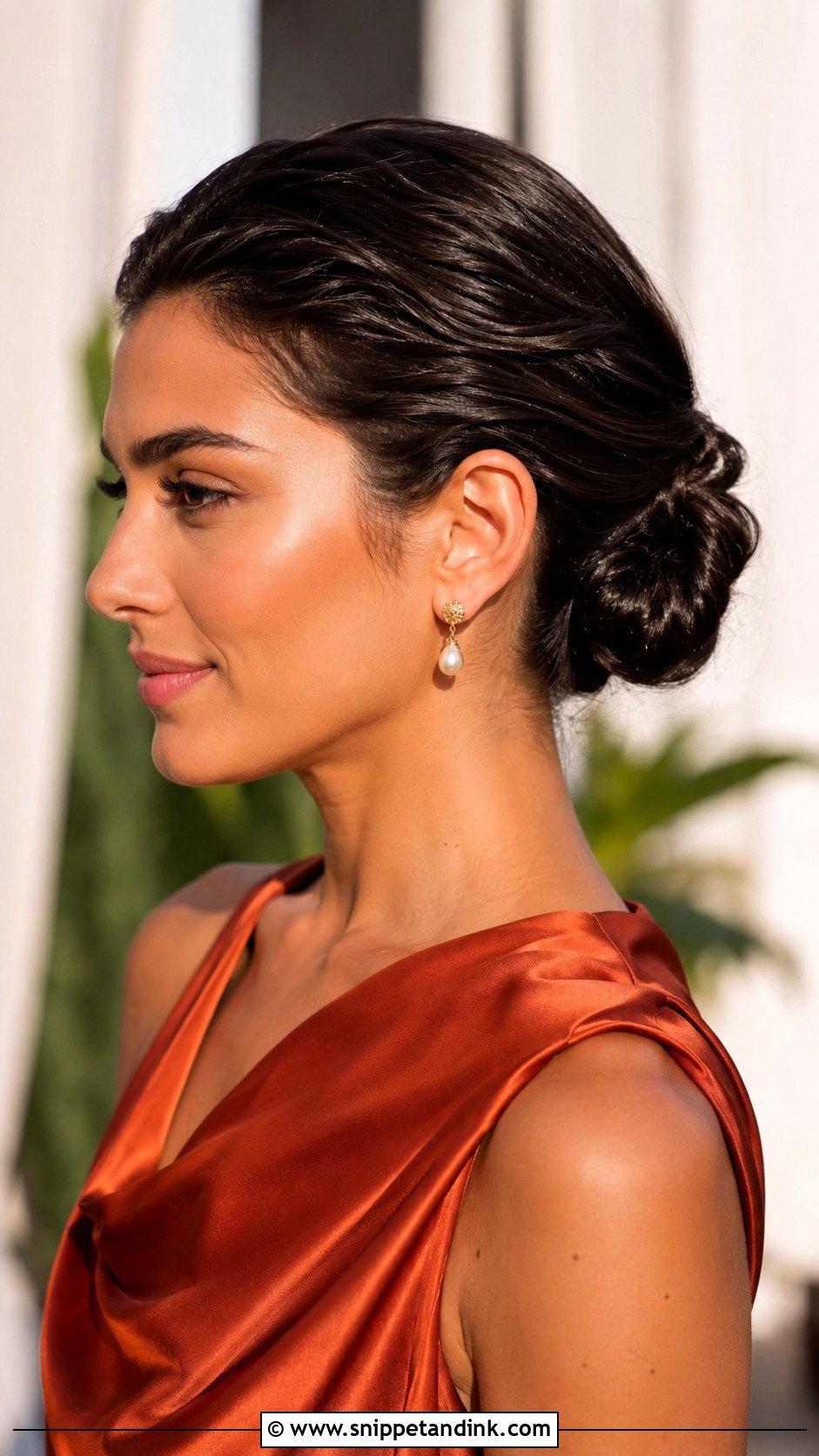 Slick Back Twisted Bun For Wedding Guest - Snippet and Ink - 15 Slick Back Wedding Guest Hair Ideas