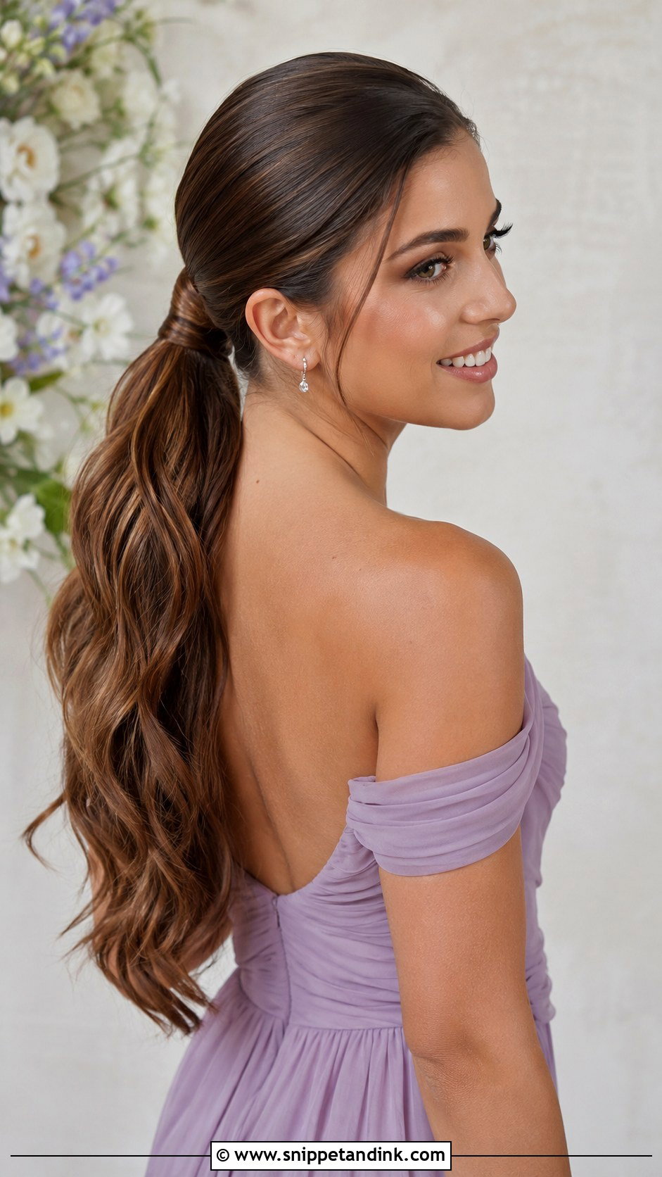 Slick Back Wavy Ponytail Bridesmaid Hairstyle - Snippet and Ink - 20 Bridesmaid Hairstyles Slick Back