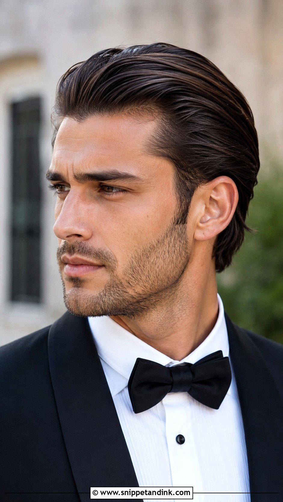 Slick Back Wedding Hairstyle For Men - Snippet and Ink - 15 Men Wedding Hairstyle Ideas