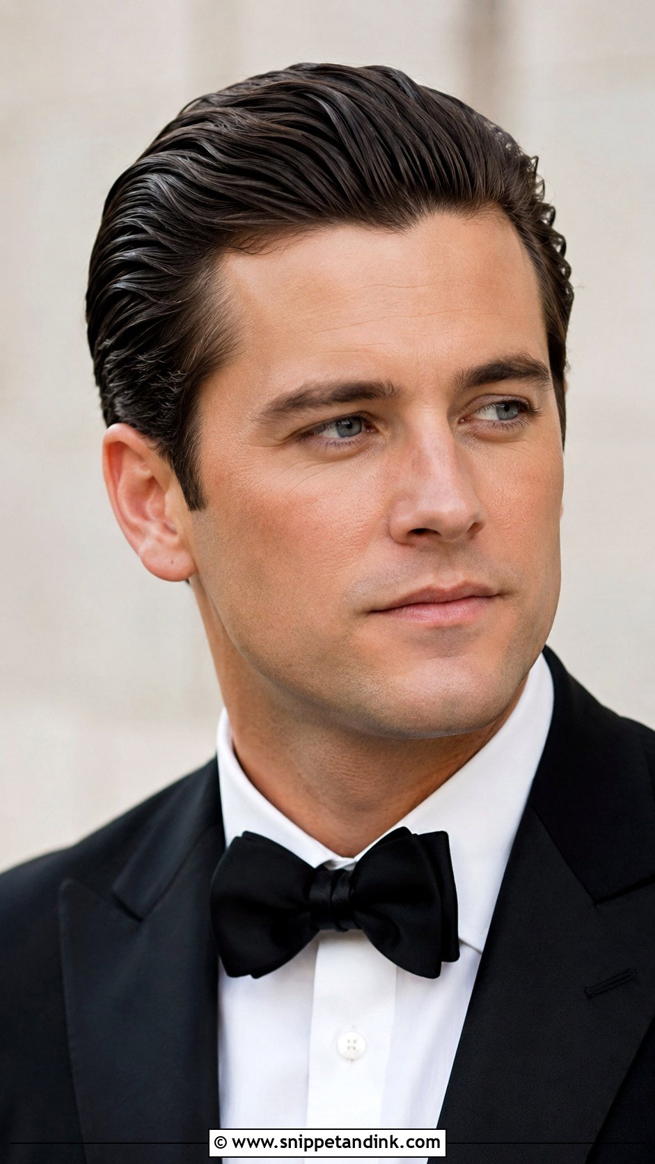 Slick Back Wedding Hairstyle - Snippet and Ink - 15 Men’s Wedding Hairstyles