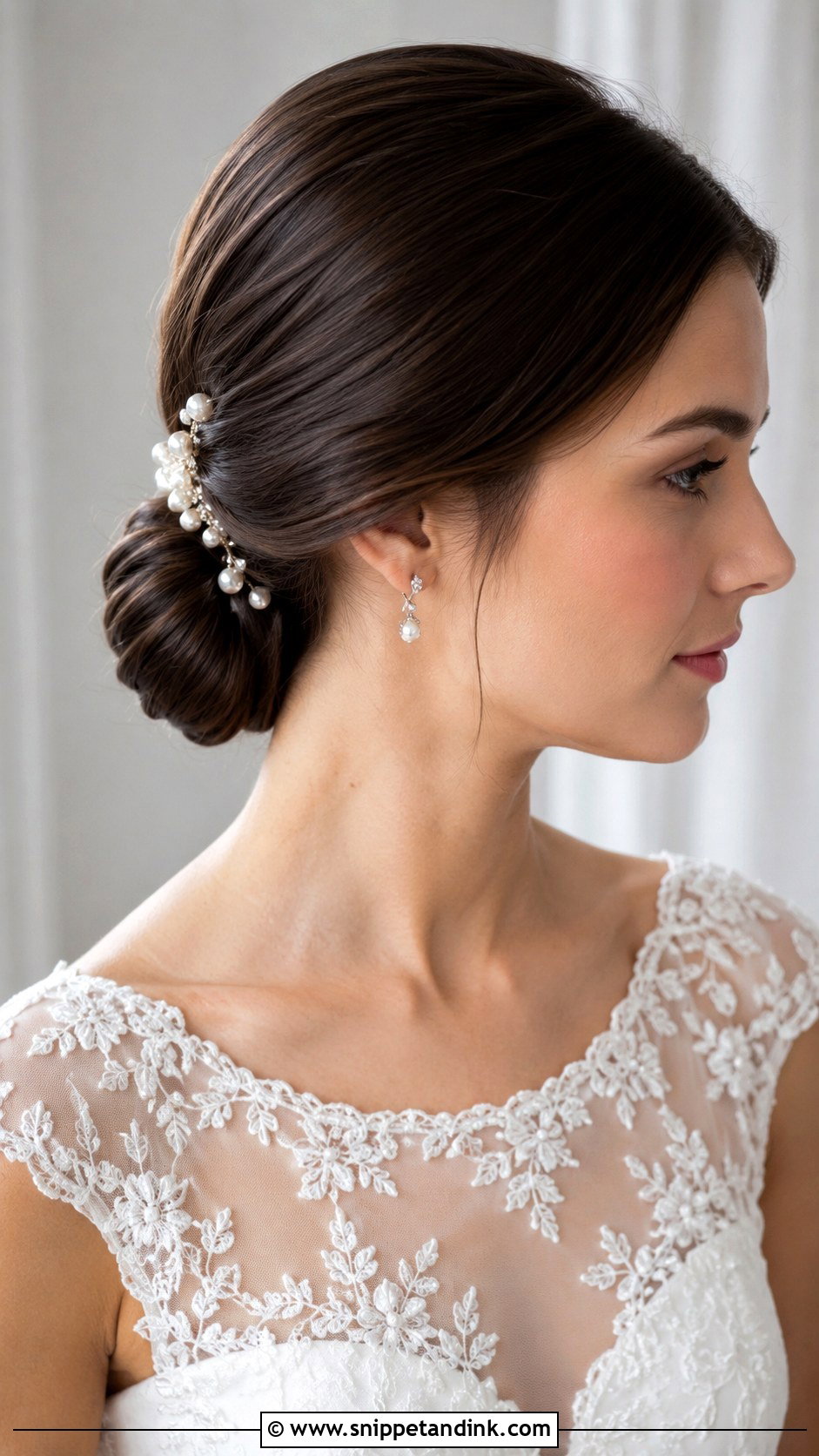 Slick Bridal Chignon - Snippet and Ink - 15 Slick Bridal Hair Ideas