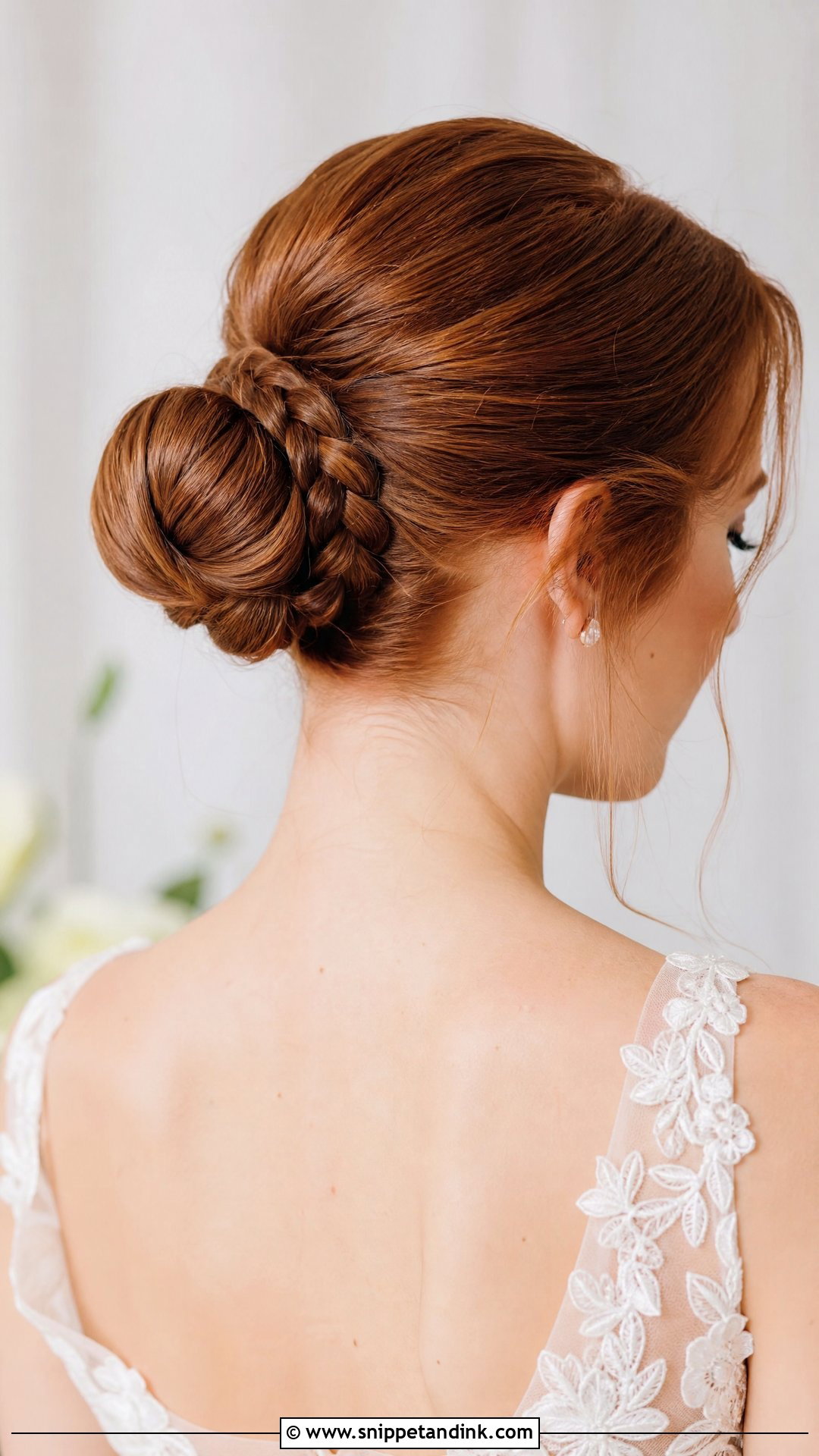Slick Bun With Braided Detail - Snippet and Ink - 20 Slick Bun Wedding Ideas