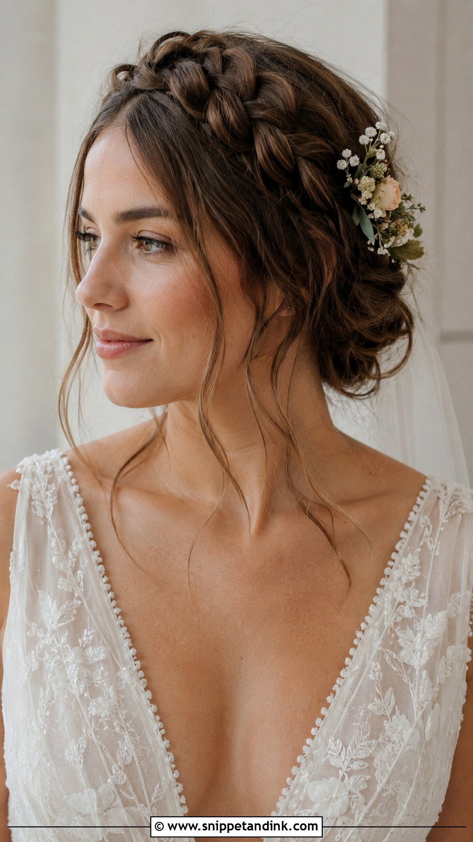 Slick Bun With Flowers - Snippet and Ink - 20 Slick Wedding Hair Ideas