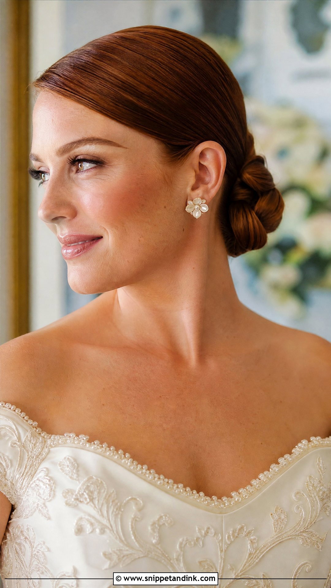 Slick Bun With Side Part - Snippet and Ink - 20 Slick Bun Wedding Ideas