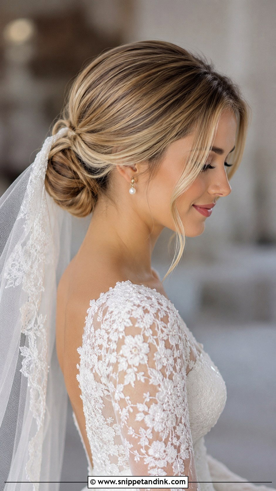 Slick Chignon Bridal Hair - Snippet and Ink - 15 Slick Bun Bridal Hair Ideas