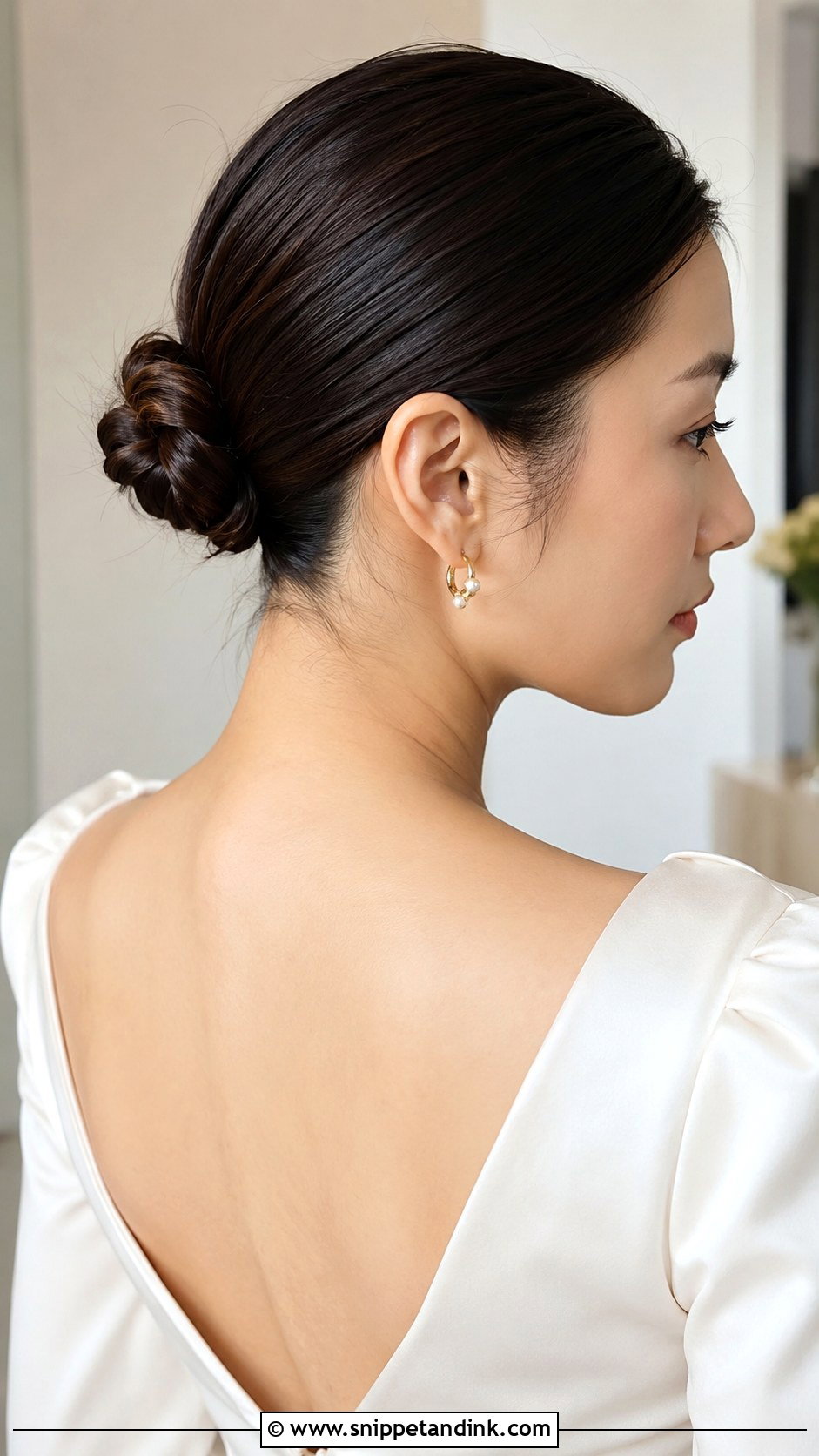 Slick Knot Bun Bridal Hair - Snippet and Ink - 15 Slick Bun Bridal Hair Ideas
