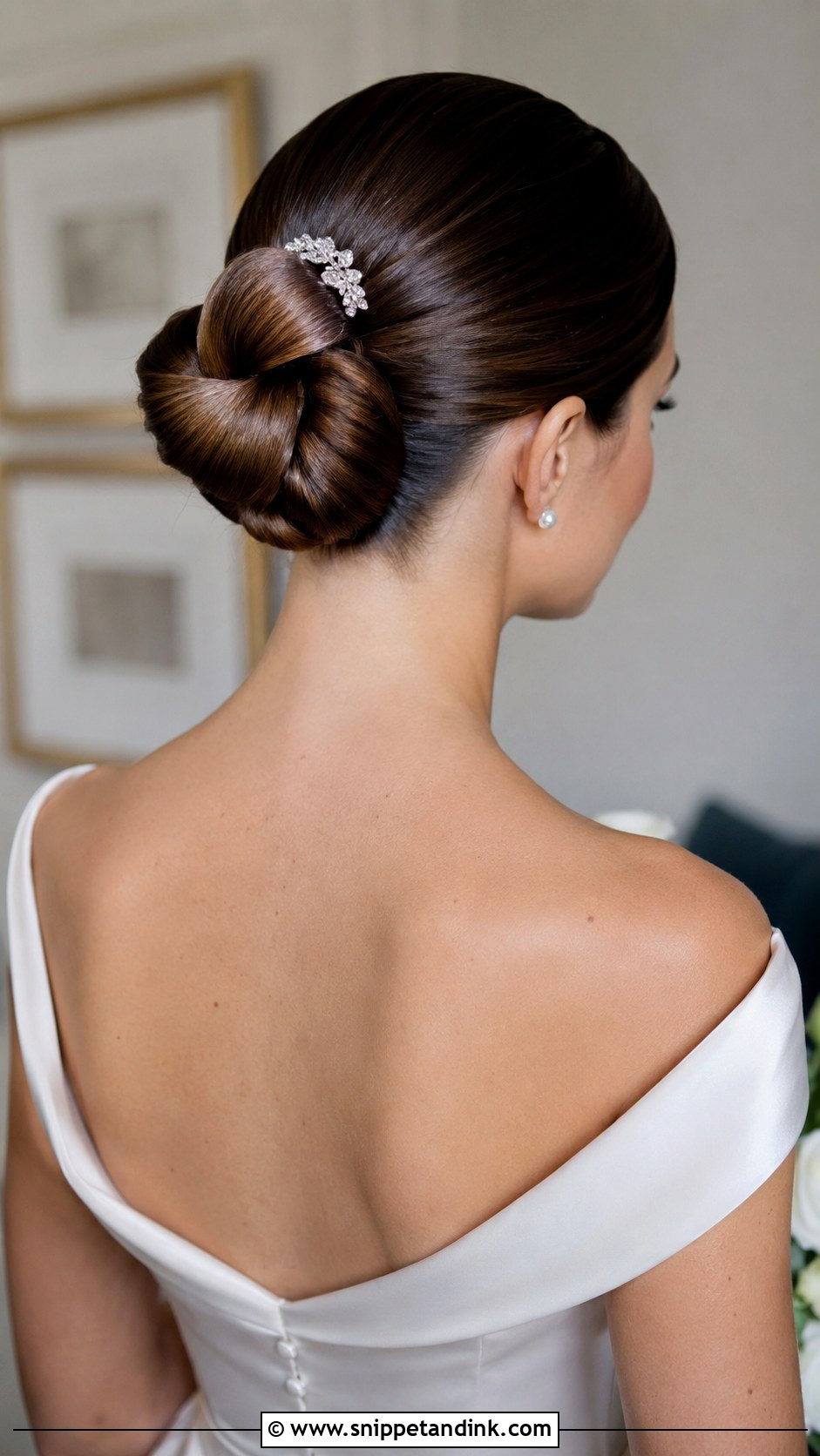 Slick Knotted Bun Wedding Hairstyle - Snippet and Ink - 25 Slick Bun Wedding Hairstyles