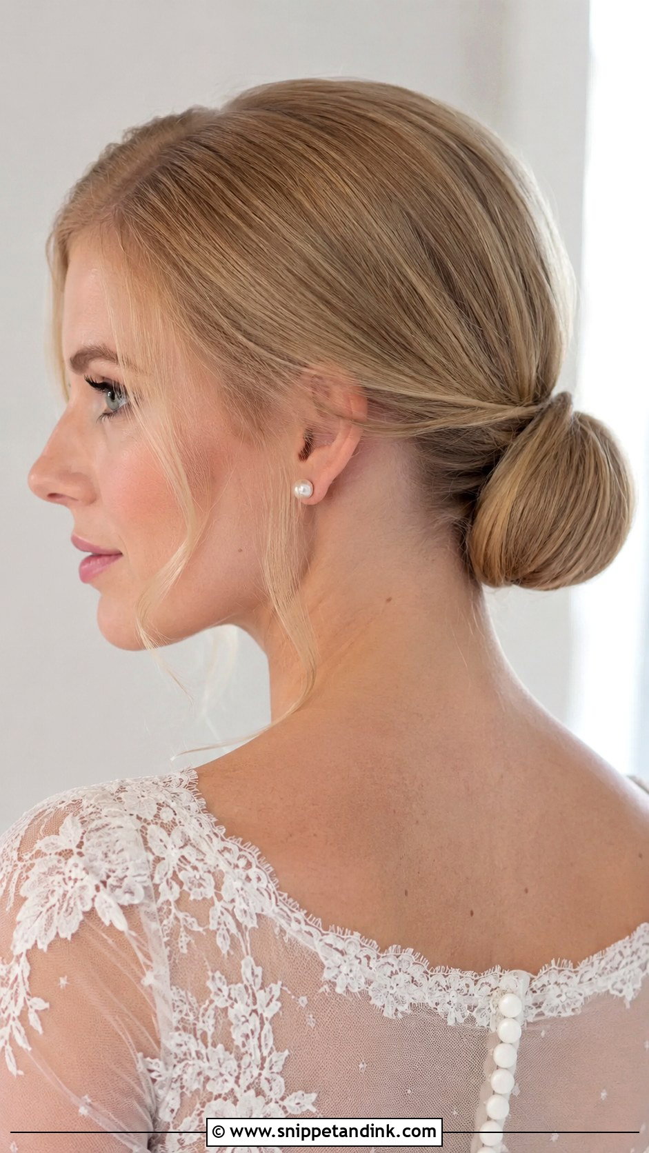 Slick Low Bun For Thin Hair Wedding Hair - Snippet and Ink - 15 Slick Low Bun Wedding Hair Ideas
