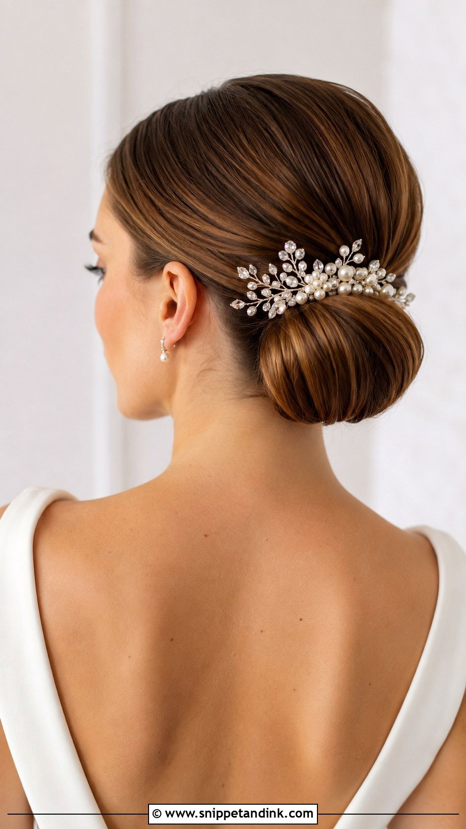Slick Low Bun With Hair Comb Wedding Hair - Snippet and Ink - 15 Slick Low Bun Wedding Hair Ideas