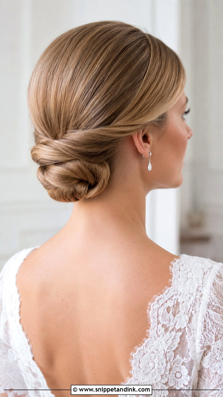 Slick Low Chignon Wedding Hair - Snippet and Ink - 15 Slick Low Bun Wedding Hair Ideas