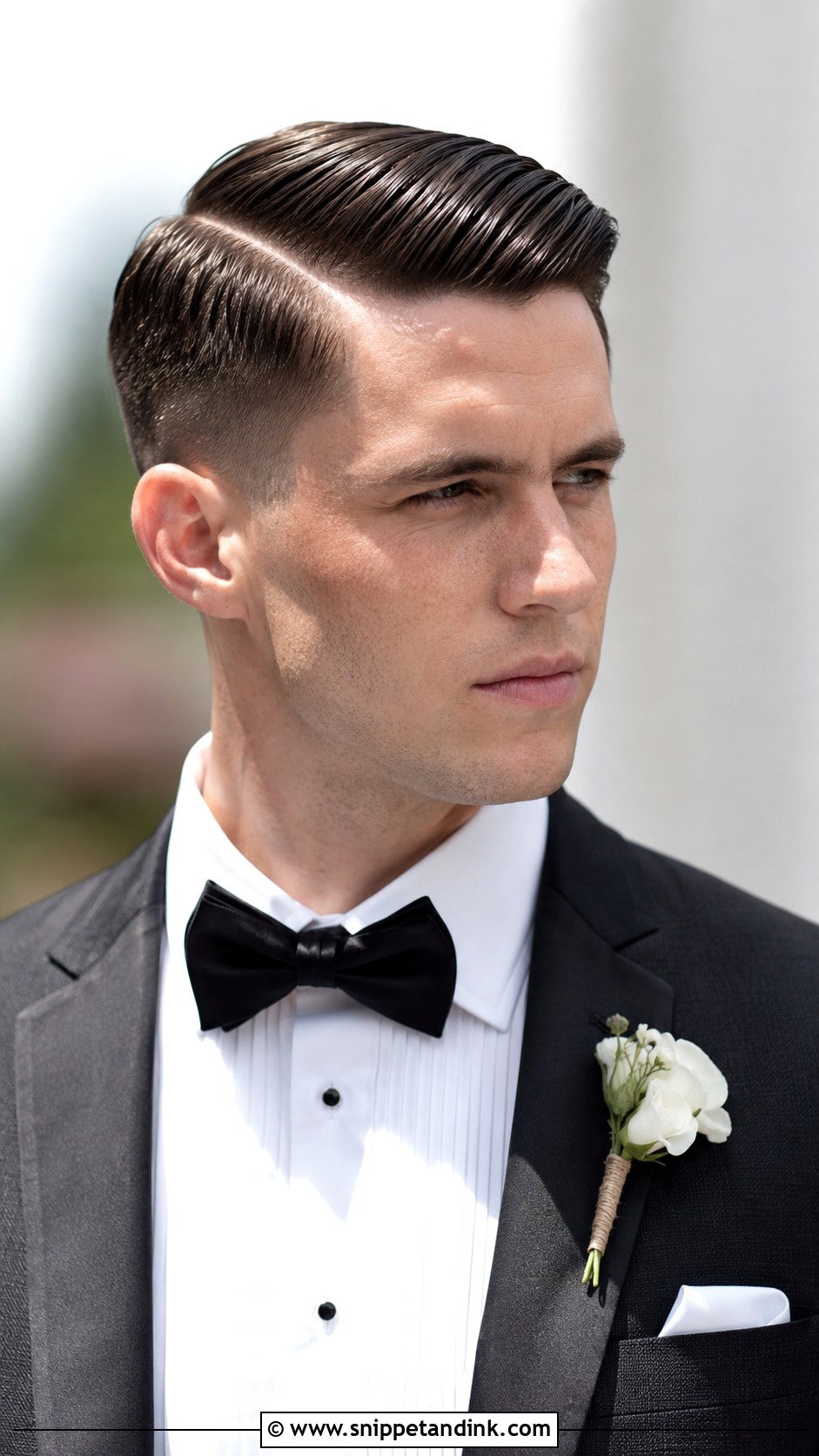 Slick Side Part With Hard Line - Snippet and Ink - 20 Groom Hair Ideas