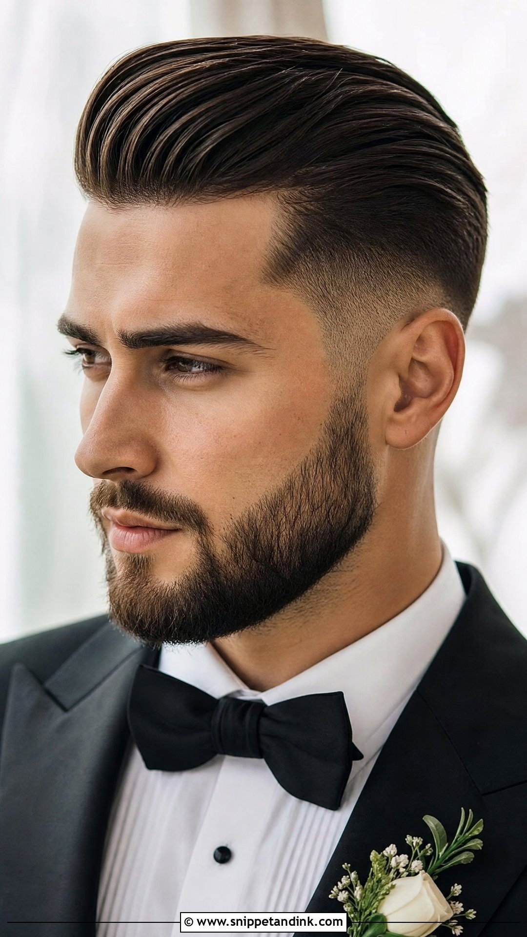 Slick Undercut With Beard - Snippet and Ink - 20 Men’s Wedding Hair Ideas