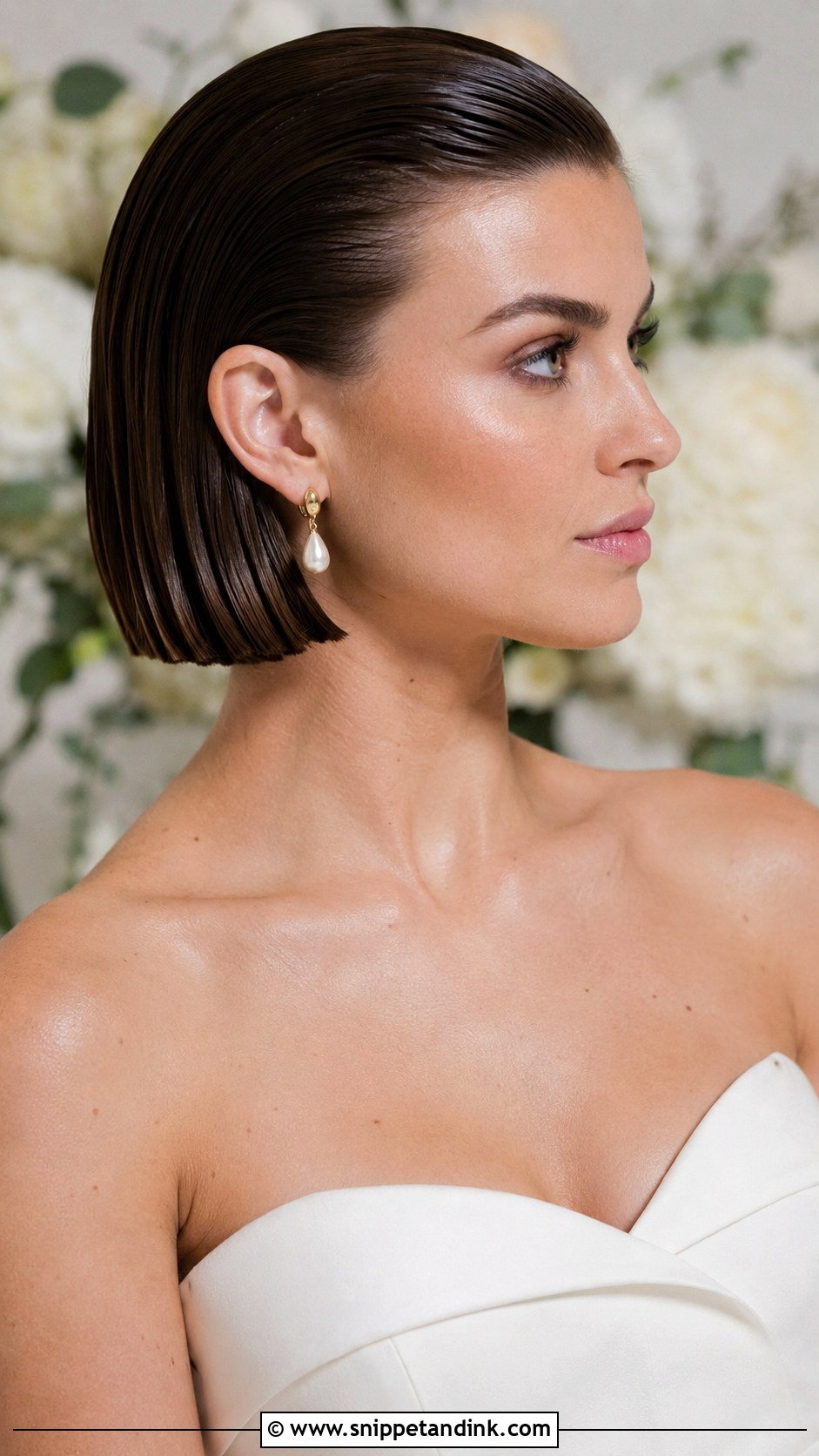 Slicked Back Bob - Snippet and Ink - 25 Slick Back Wedding Hair Ideas