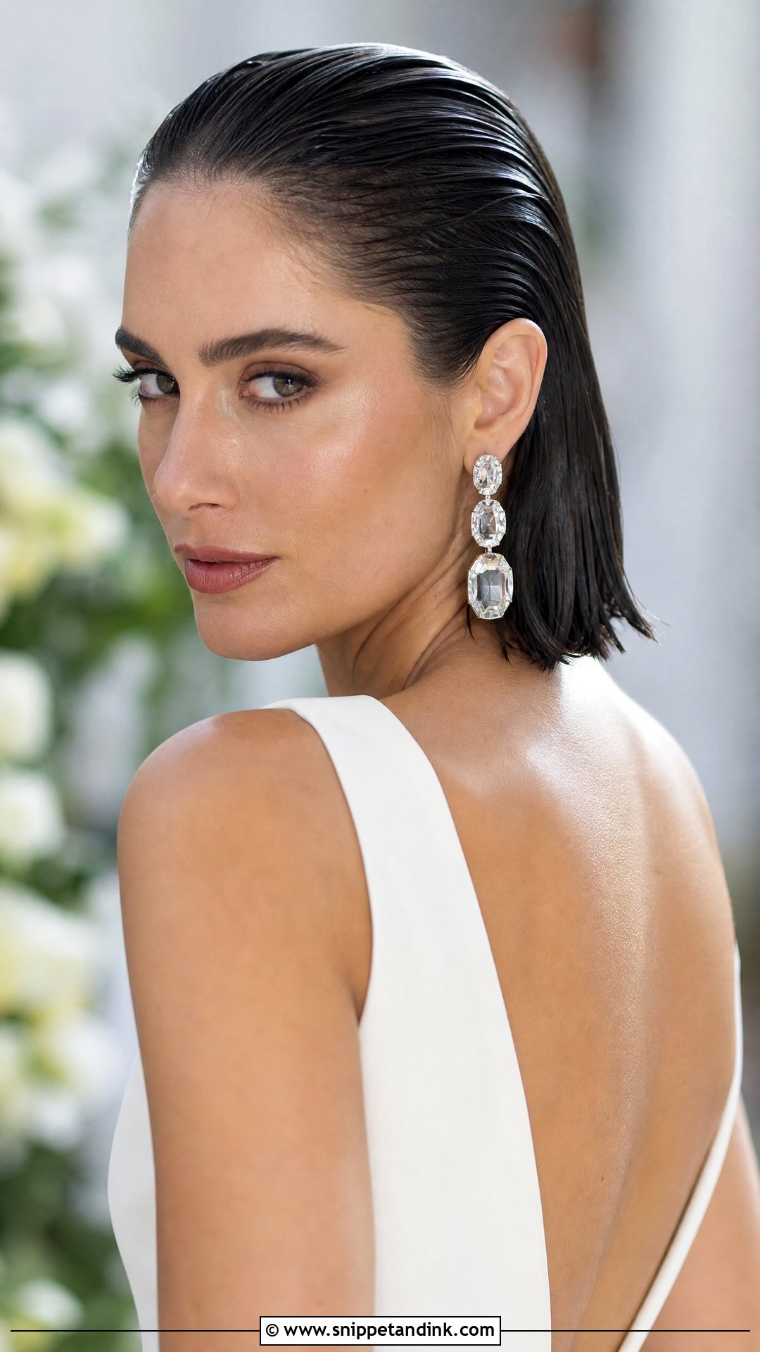 Slicked Back Bob With Gel - Snippet and Ink - 20 Short Hair Wedding Hairstyles the Bride