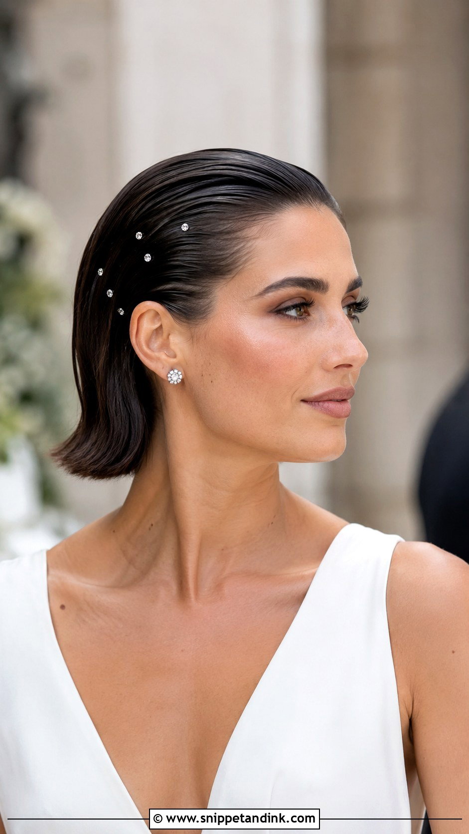 Slicked Back Bob for Wedding - Snippet and Ink - 25 Hairstyles for Short Hair for Wedding