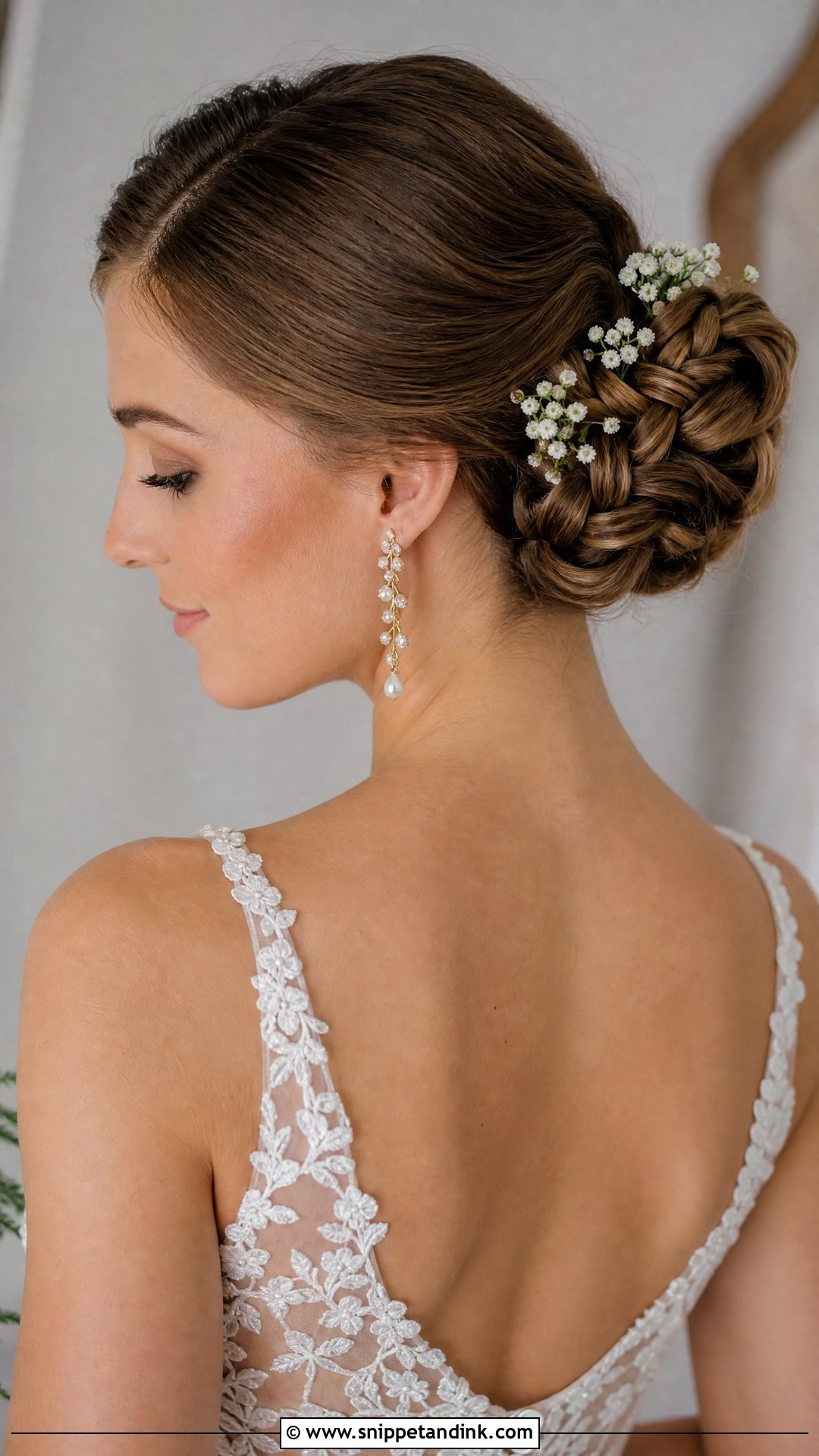 Slicked Back Braided Bun - Snippet and Ink - 20 Slick Back Bridal Hair Ideas