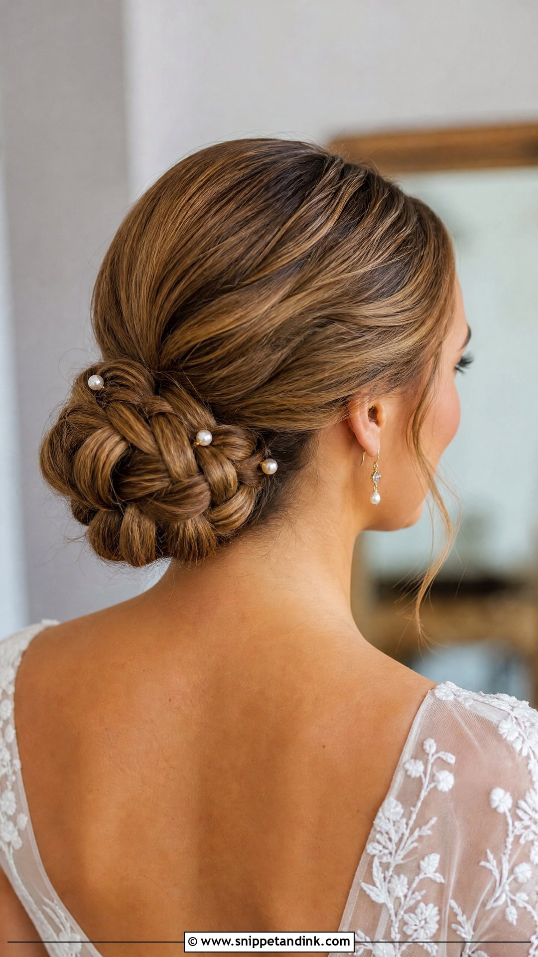 Slicked Back Braided Bun - Snippet and Ink - 20 Slicked Back Wedding Hair Ideas