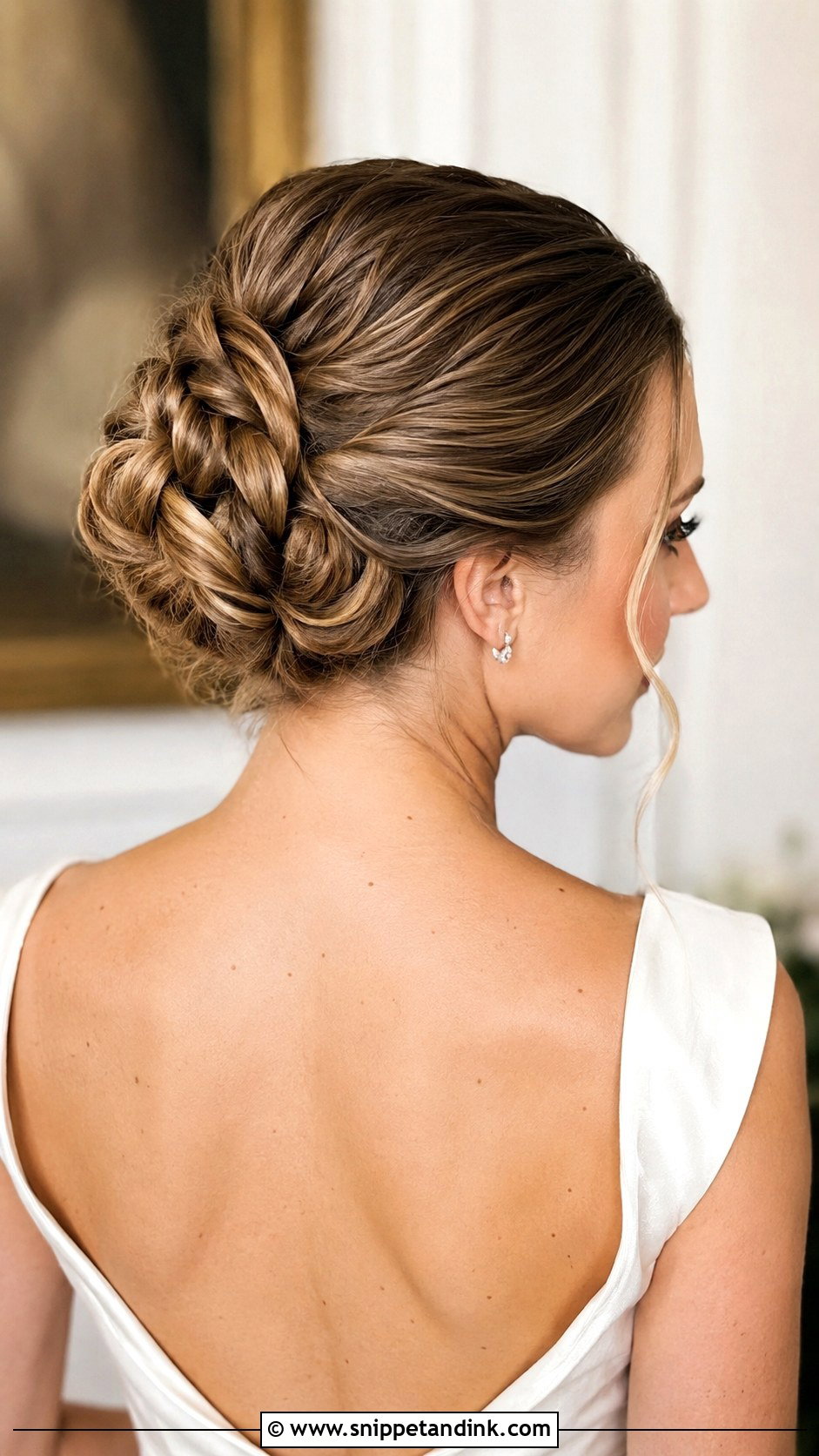 Slicked Back Braided Bun - Snippet and Ink - 25 Slick Back Wedding Hair Ideas