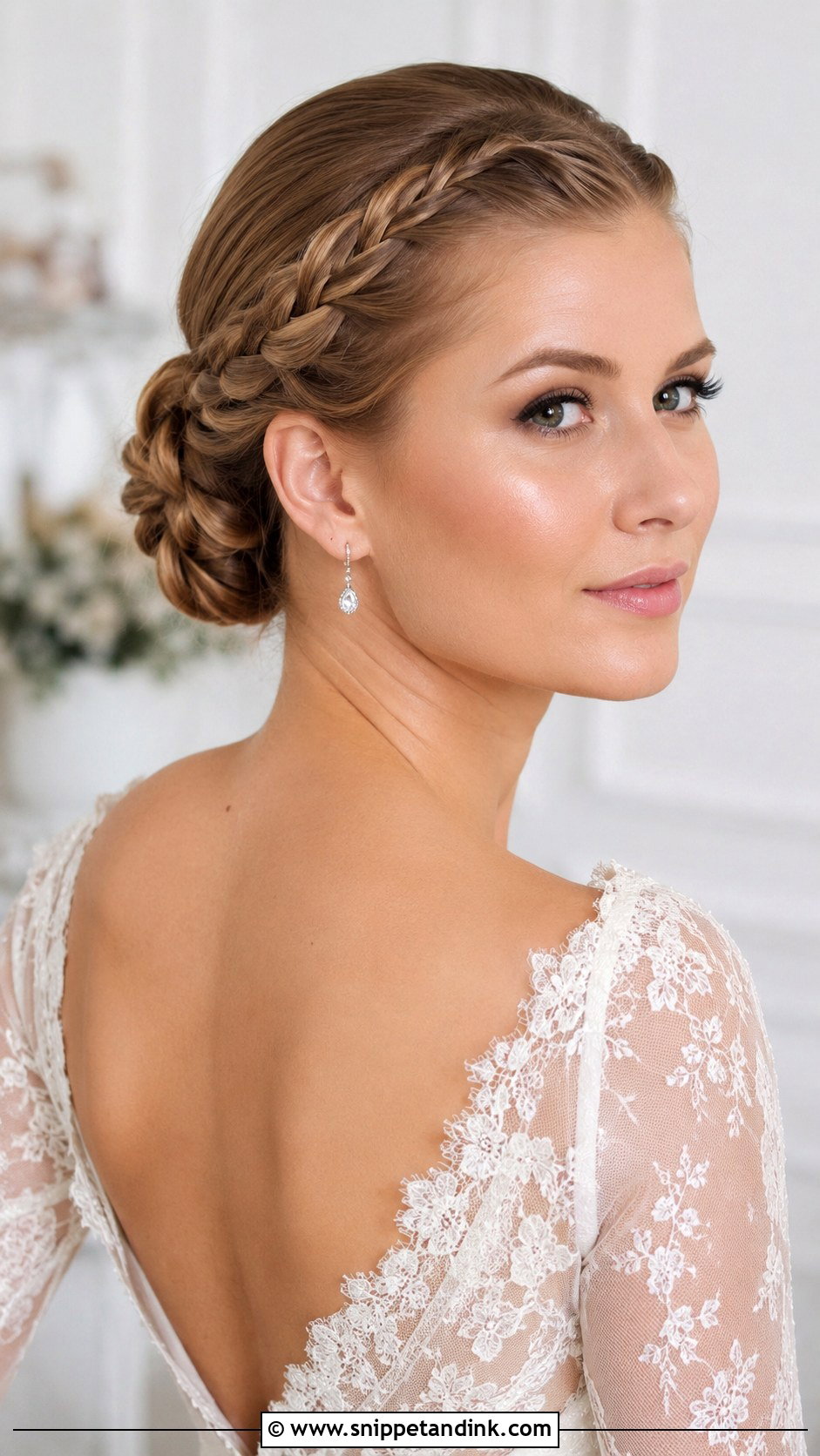 Slicked Back Braided Bun Wedding Hair - Snippet and Ink - 20 Slick Back Wedding Hairstyles