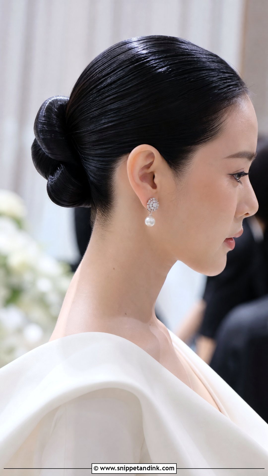 Slicked Back Bridal Bun - Snippet and Ink - 25 Asian Wedding Hair Ideas