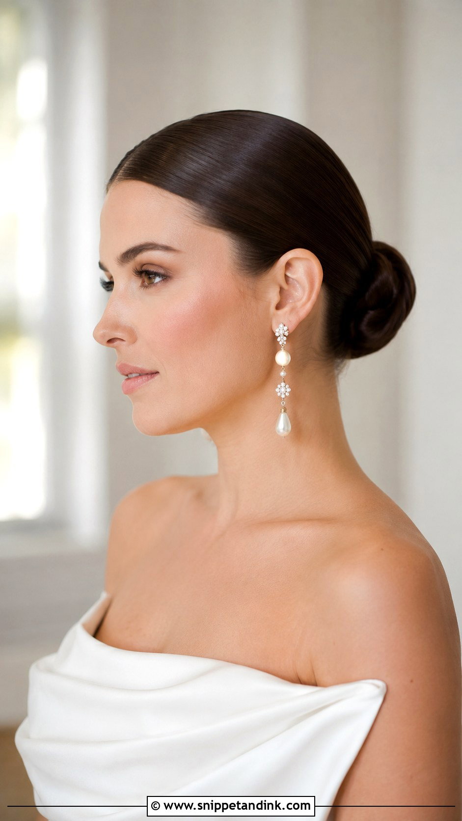 Slicked Back Bridal Bun - Snippet and Ink - 25 Easy Bridal Hairstyles