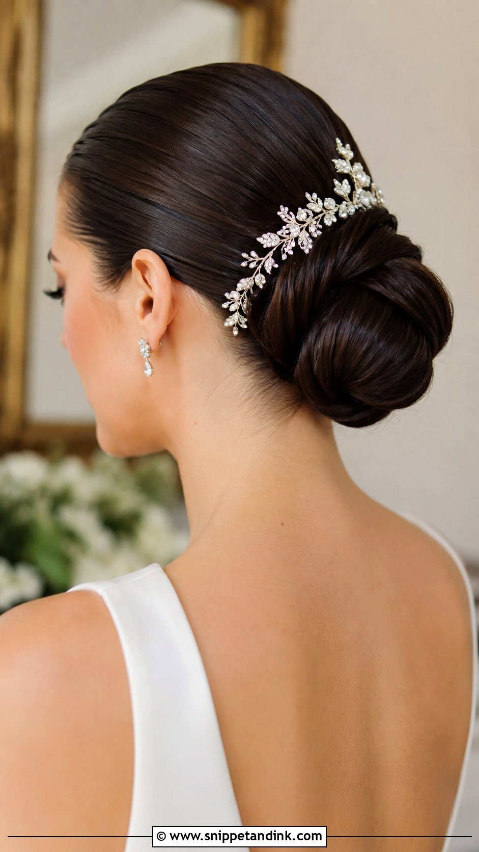 Slicked Back Bridal Bun - Snippet and Ink - 25 Wedding Hairdos