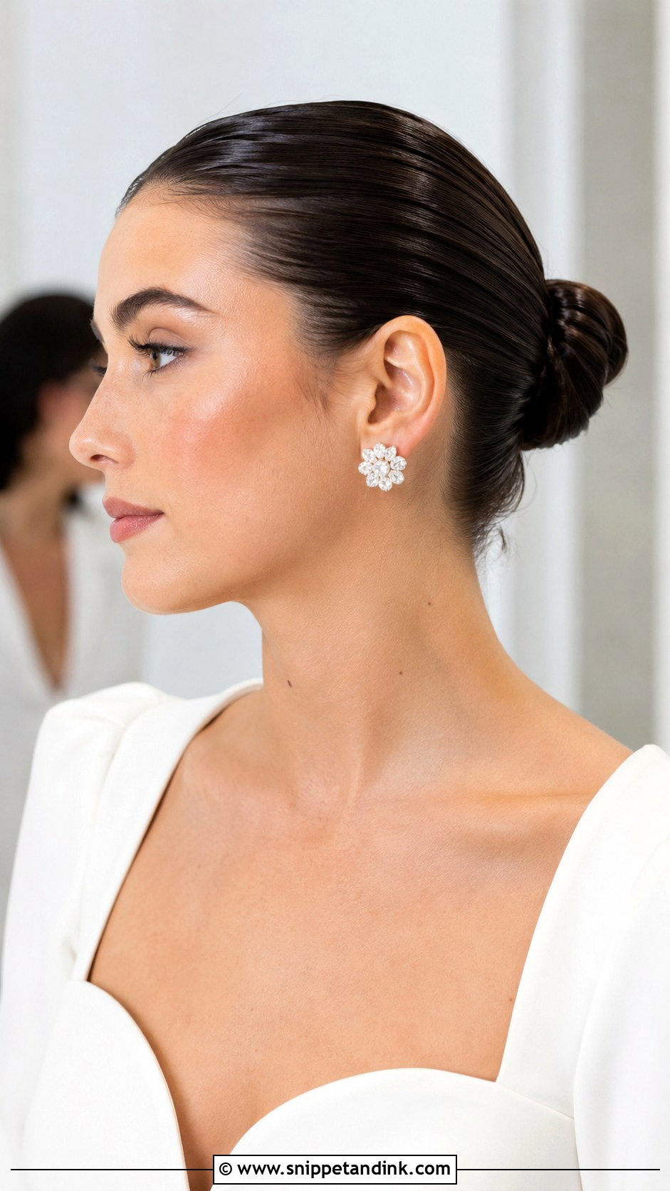 Slicked Back Bridal Bun - Snippet and Ink - 30 Wedding Day Hair Ideas