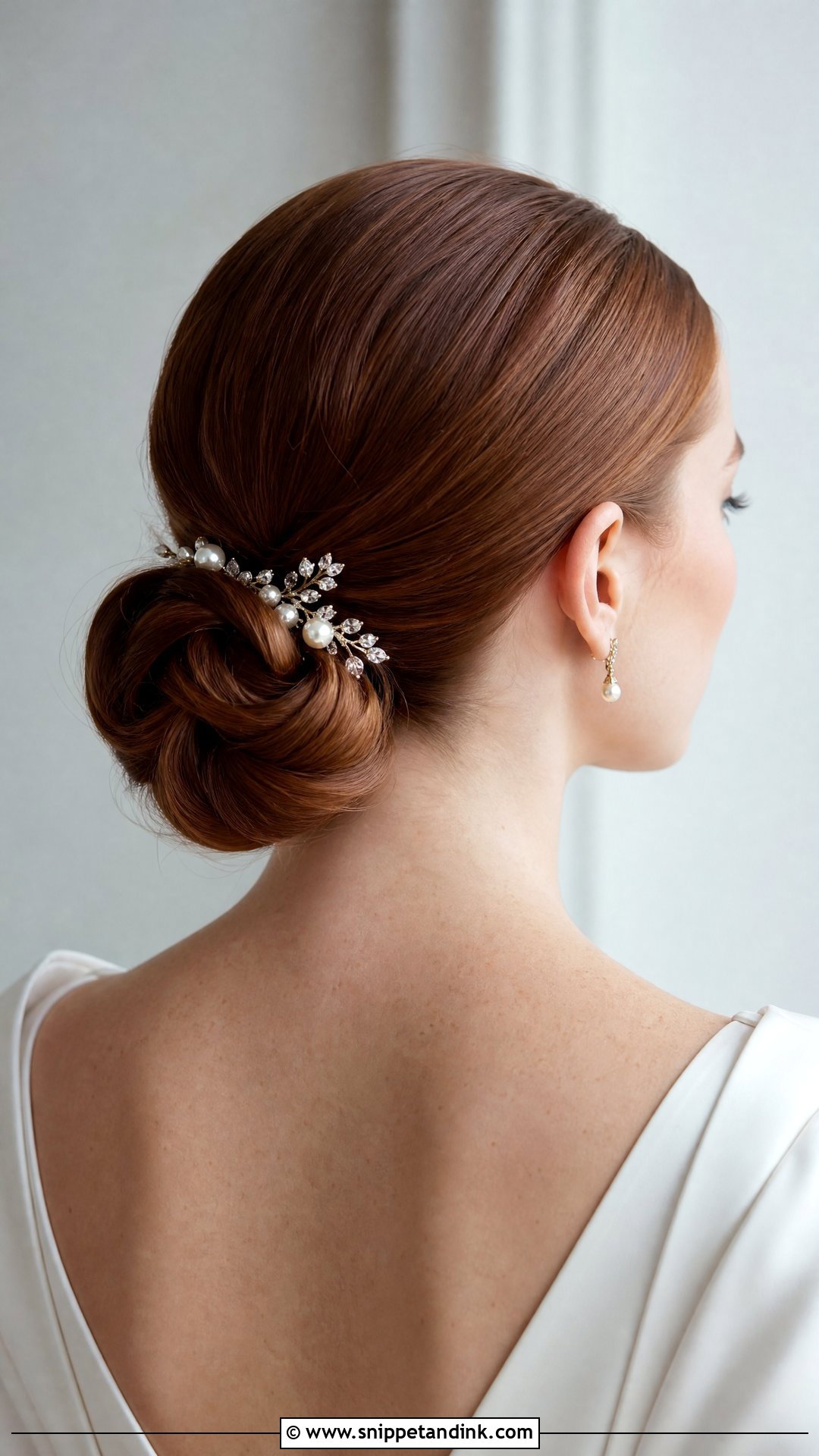 Slicked Back Bridal Chignon - Snippet and Ink - 20 Slick Back Bridal Hair Ideas