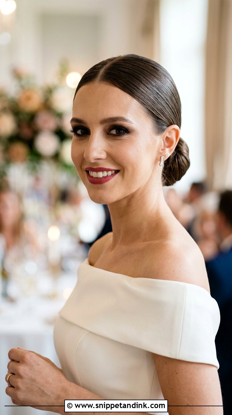 Slicked Back Bridal Hairstyle - Snippet and Ink - 20 Bridal Hairstyles Front View