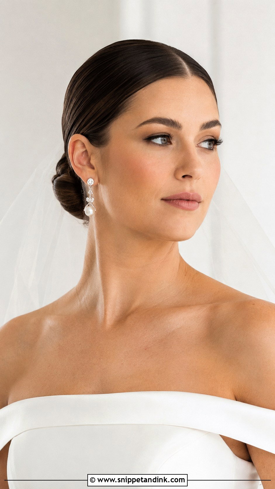 Slicked Back Bridal Look - Snippet and Ink - 35 Bridal Hairstyle Ideas