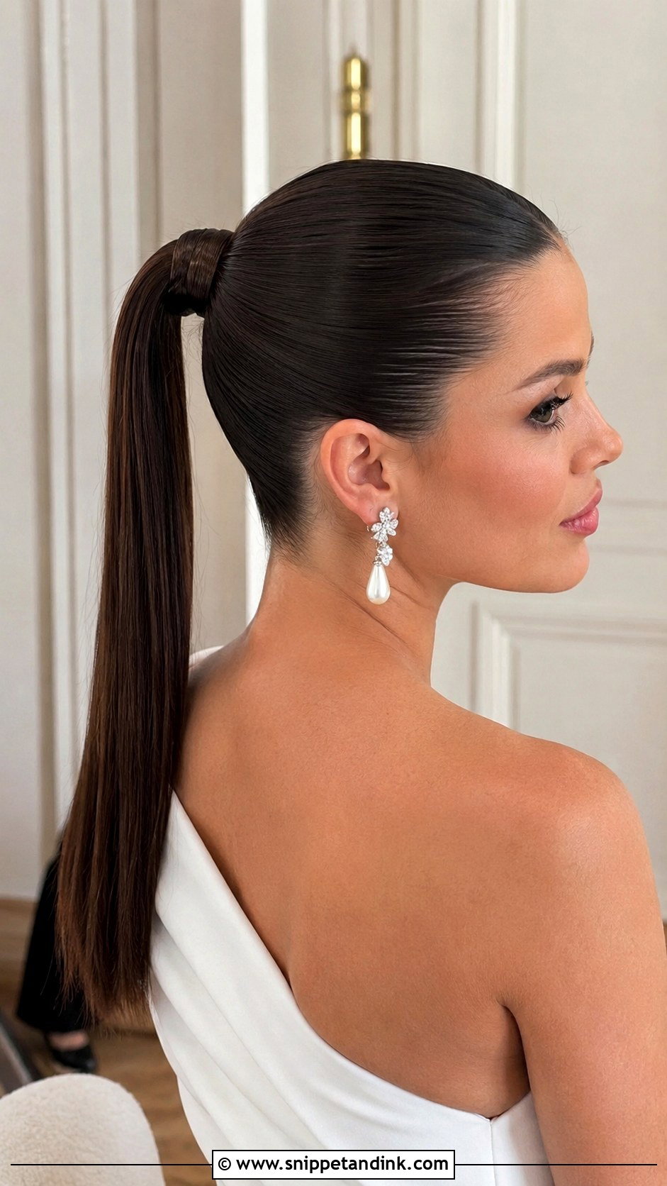 Slicked Back Bridal Ponytail - Snippet and Ink - 20 Sims 4 CC Wedding Hair Ideas