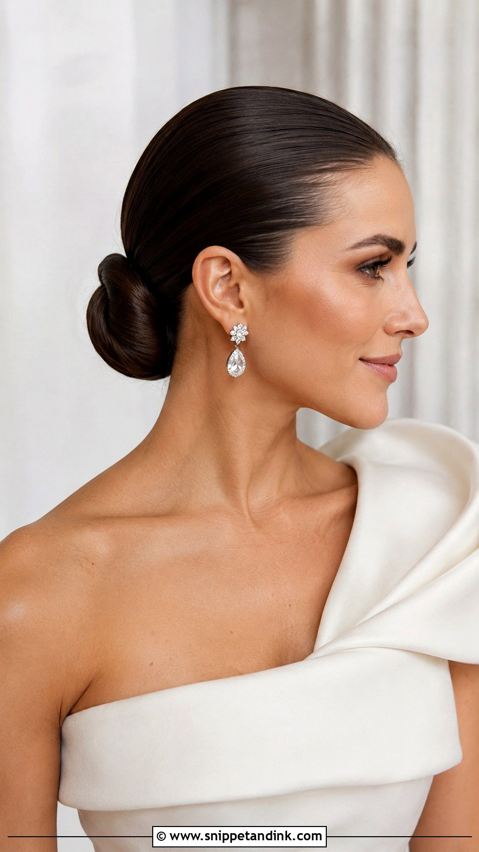 Slicked Back Bridal Updo - Snippet and Ink - 25 Classy Bridal Hair Ideas