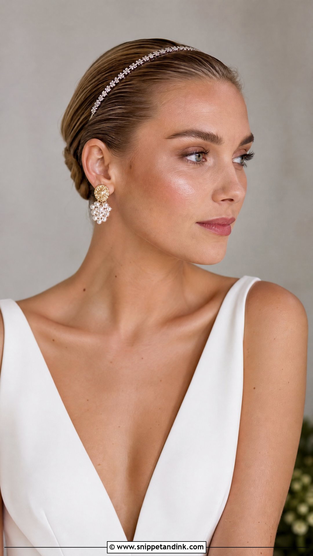 Slicked Back Bridal Updo for Short Hair - Snippet and Ink - 20 Short Hairstyle for Bride Ideas