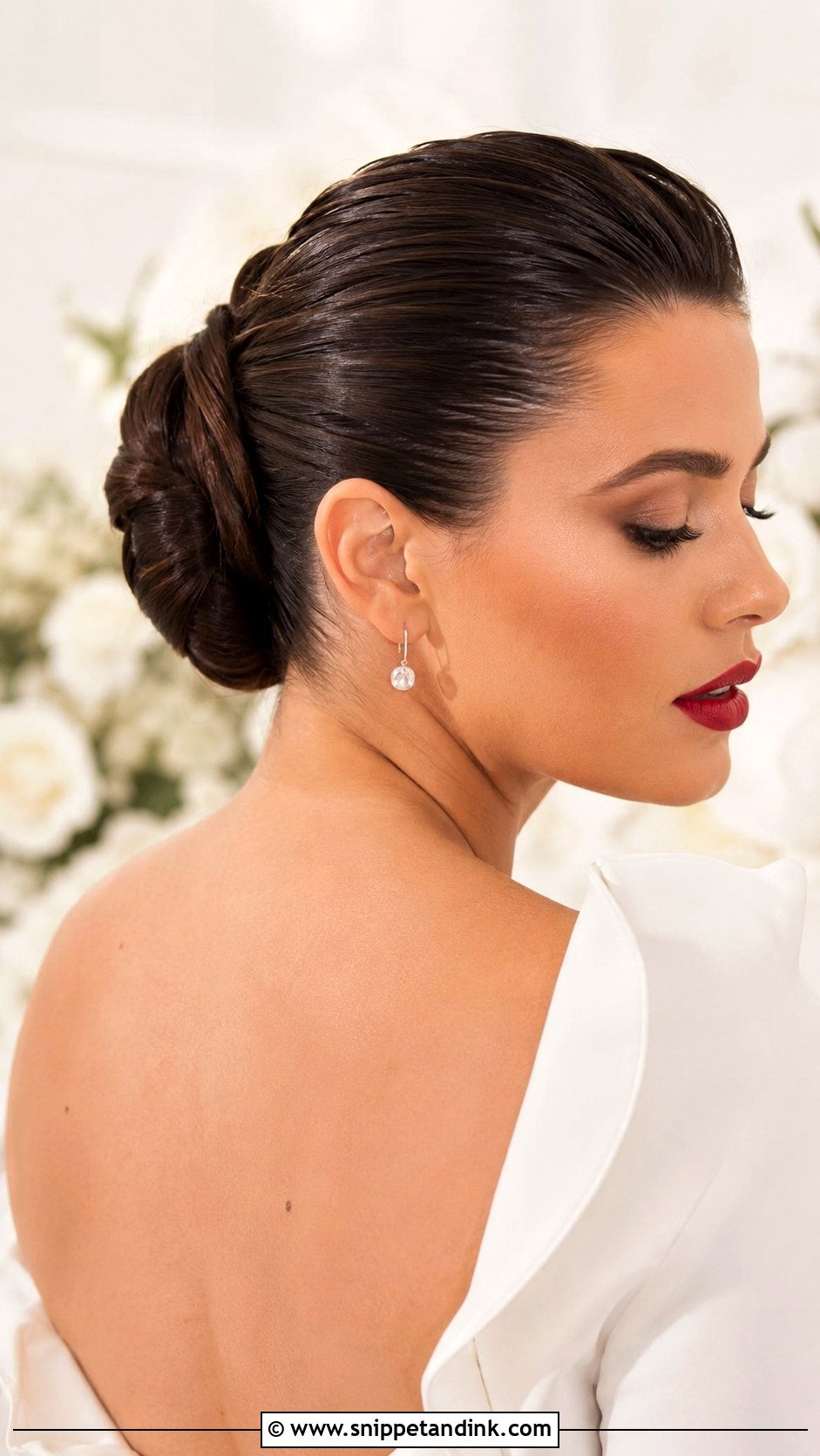 Slicked Back Bridal Updo - Snippet and Ink - 20 Hair Up Styles Wedding