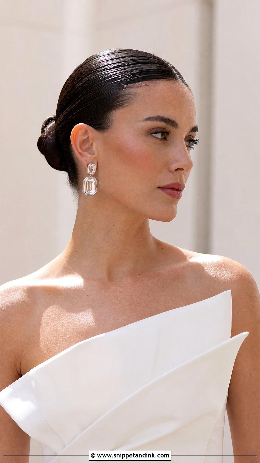 Slicked Back Bun - Snippet and Ink - 20 Minimal Wedding Hairstyle Ideas