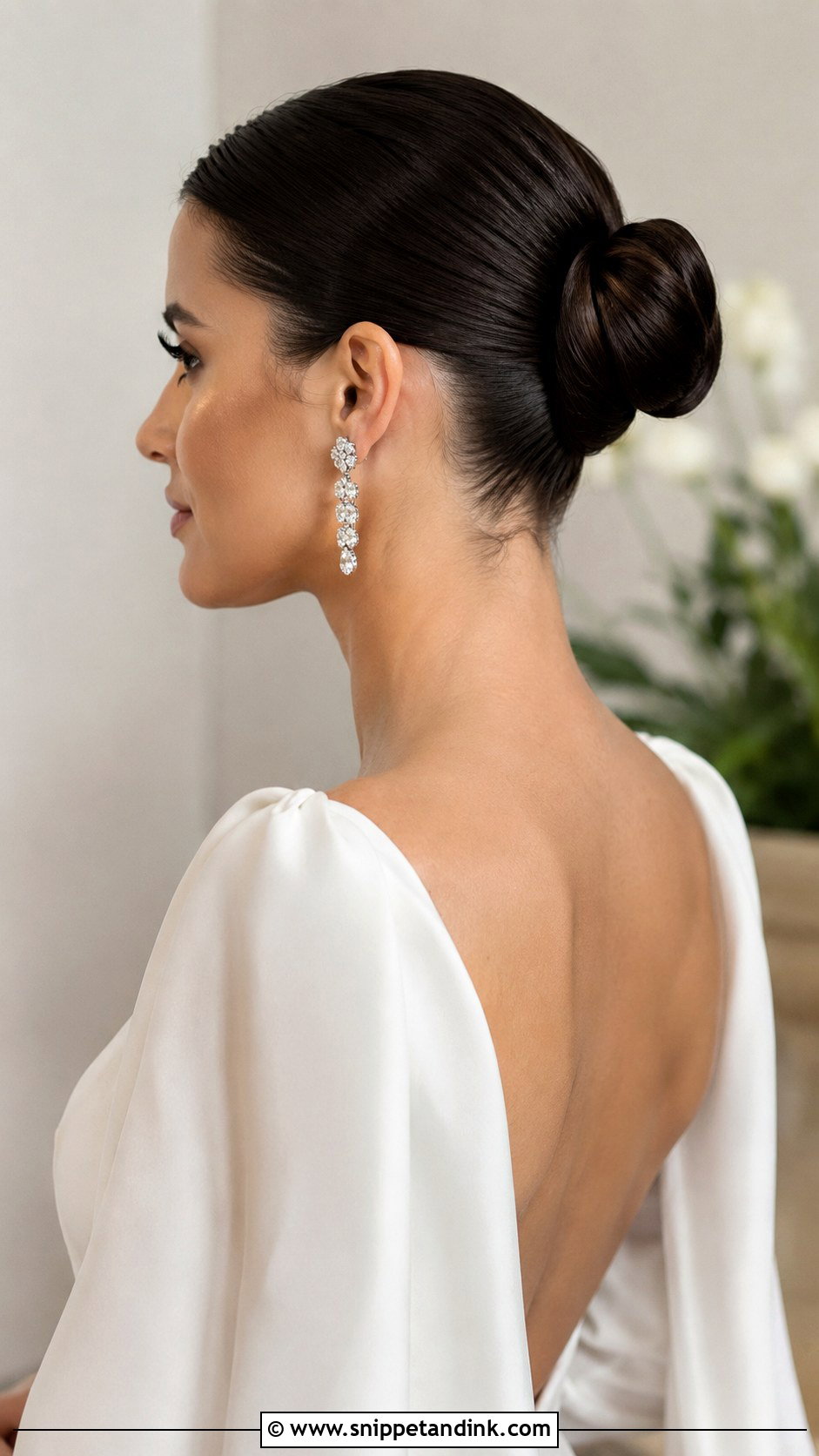 Slicked Back Bun - Snippet and Ink - 25 French Bride Hairstyles