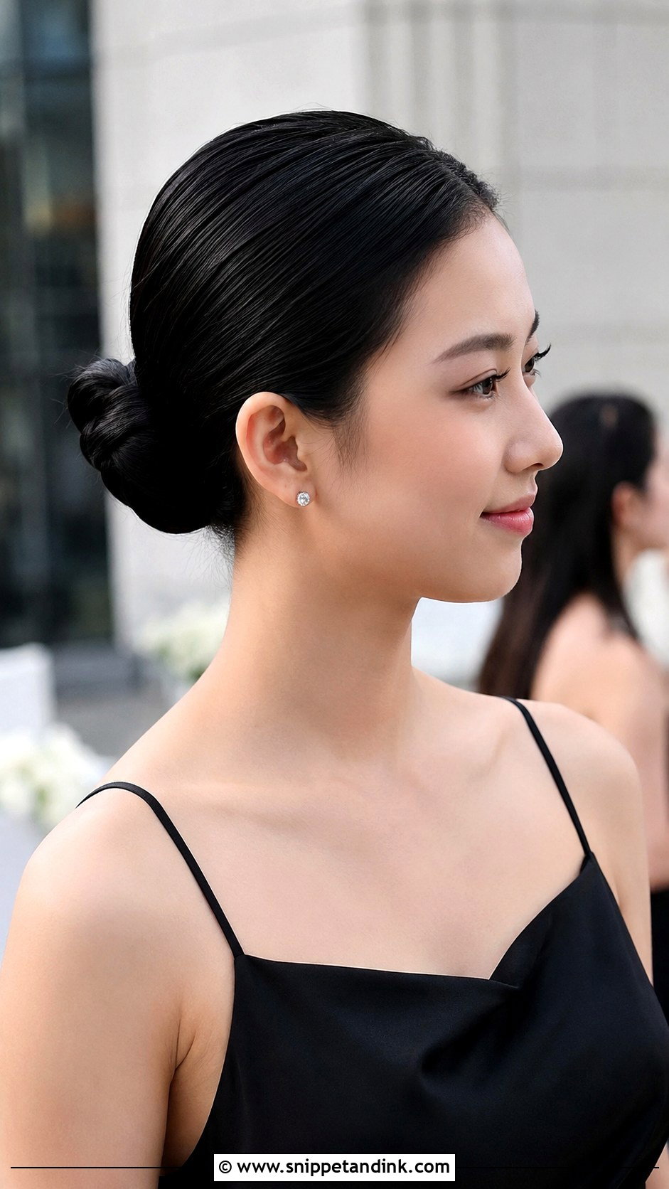 Slicked Back Bun Bridesmaid Hairstyle - Snippet and Ink - 25 Bridesmaid Hairstyles