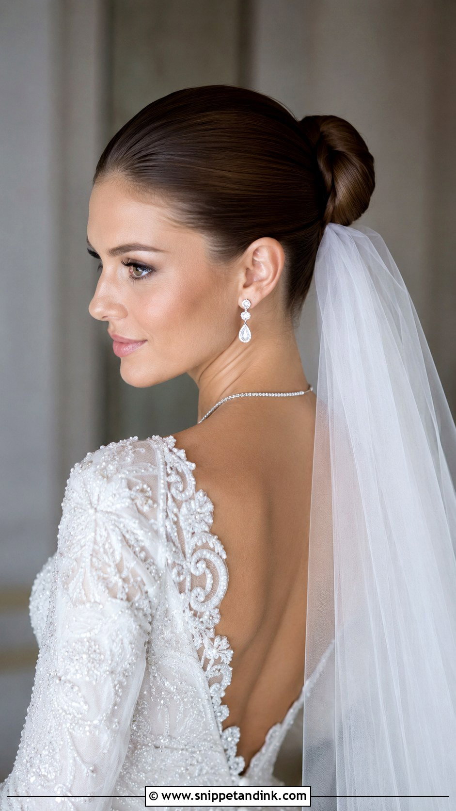 Slicked Back Bun For Long Hair - Snippet and Ink - 25 Slick Back Wedding Hair Ideas