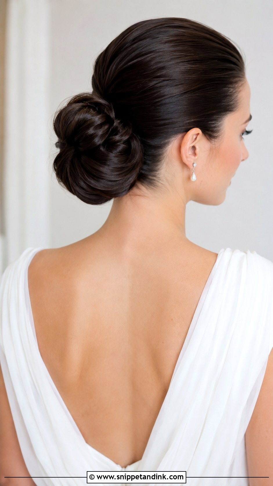 Slicked Back Bun For Long Hair - Snippet and Ink - 20 Slicked Back Bun Wedding Hair Ideas