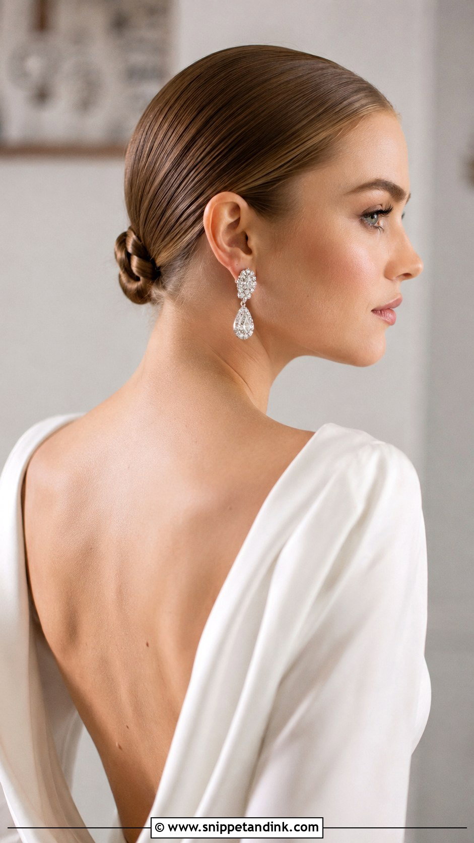 Slicked Back Bun For Short Hair - Snippet and Ink - 20 Slicked Back Bun Wedding Hair Ideas