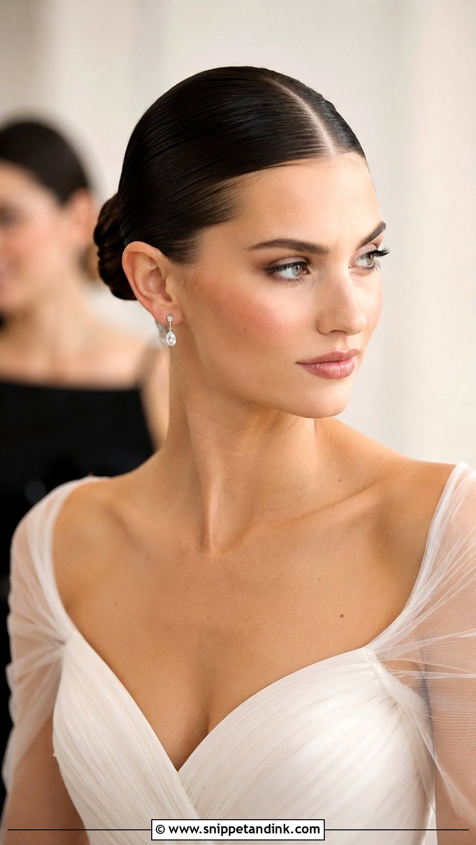 Slicked Back Bun Wedding Hairstyle - Snippet and Ink - 35 Hairstyle for Wedding Ideas